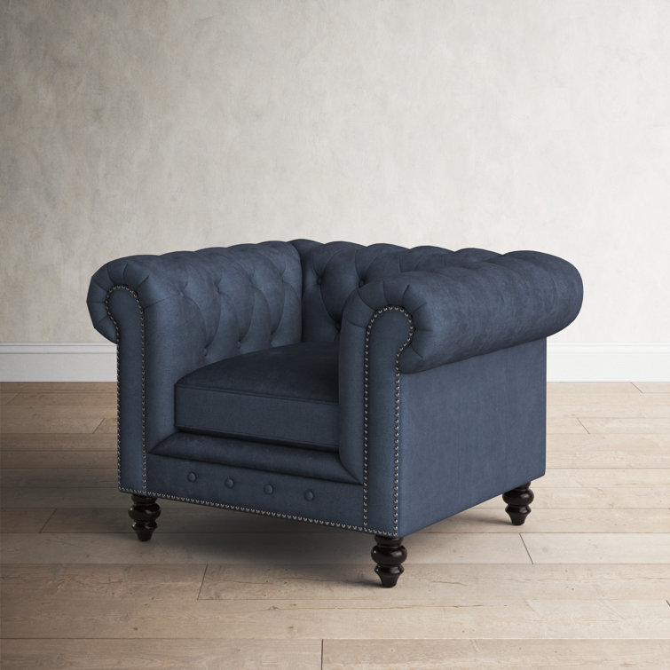 Navy blue chesterfield online chair